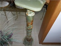 Alabaster pedestal and vase