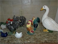 Chickens and goose decorations