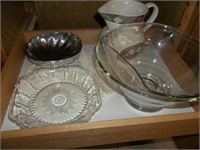 Misc. clear glass & metal pieces