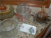 Mixing bowls, salt  jar, measuring cup, misc.