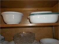 3 shelves with Corningware pieces