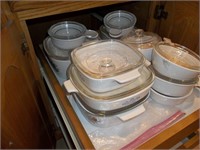 13 Corningware and stainless steel pieces