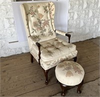 Harden Furniture Crewel Chair & Footstool