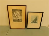 2 Sailboats Framed Pictures