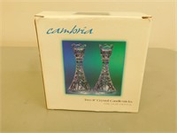 2 - 8 inch. crystal candlesticks