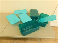 6 plastic storage containers