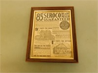 1908 Framed Sears Roebuck Paint & House Sign