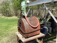 Approx. 50 gallon slip tank with a hand pump -