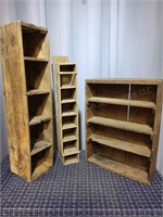 ByronA3D2 3pc wooden Crate shelving 24-36" Tall