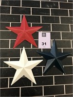 3 Country Side Wall Decor Stars Red,White,& Blue