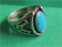 Sterling Silver Ring w Turquoise sz 12