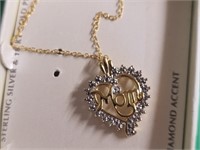 Sterling Silver & 18k Gold Plated MOM Necklace