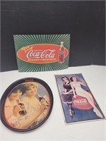2 Metal Coca Cola Signs & Advertising Tray
