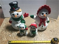 Ceramic Snowman Family