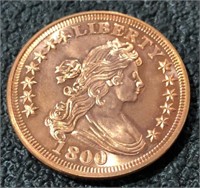 1 oz .Fine .999 Copper Minted Token  1800 Liberty