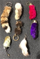 7 Assorted Vintage Rabbits Foot Chains