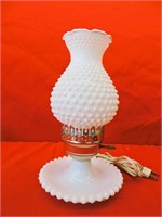 1950s Fenton White Milk Glass Parlor Lamp