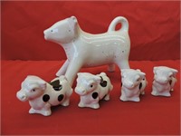 Vintage Ceramic Cow Creamer / Toothpick Holders