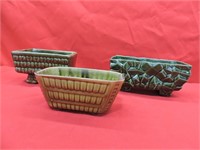 1950s/60s Green Ceramic Planters