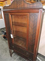 Antique Wood and Glass Curio Cabinet