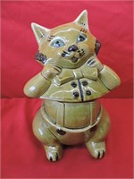 1970s Dapper Cat Green J-5 USA Cookie Jar