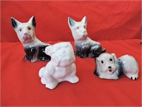 1940s-50s Ceramic Canine Planters/Toothpick Holder