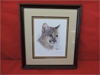 Charles Frace Framed/Matted Cougar Print