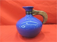Antique Bauer *' Blue Carafe with Wood Handle