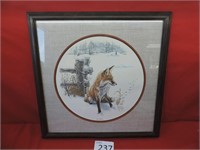 Vintage Eileen Hayes Lithograph Fox Pause