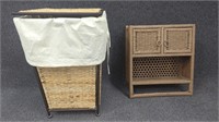 Steel and Woven Sea Grass Hamper with Wicker