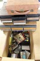 Lot of Audio Cassette Holders with Cassettes
