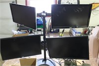 Video Stand with 4 Dell Monitors