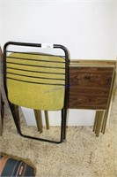 Vintage Folding Chair and TV Trays