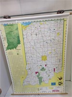 Crams Map of Indiana State Map 50" wide