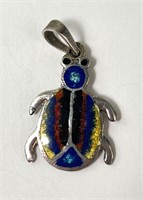 Vintage Sterling Taxco Inlaid Pendant (Gorgeous)