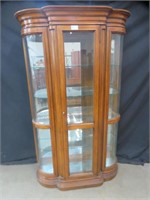 MAHOGANY 5-TIER DISPLAY CABINET (BOW SIDED)