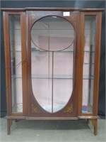 INLAID MAHOGANY 4-TIER DISPLAY CABINET (AS IS)