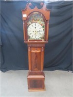 MAHOGANY GRANDFATHER CLOCK W/ WEIGHT (AS IS)