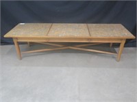 MAPLE COFFEE TABLE W/ MARBLE TOP