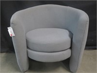 GREY FAUX SHERPA ROUND ARMCHAIR (J & M HOME)
