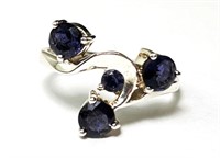 Sterling Unique Iolite Ring 3 Grams Size 8