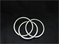 3 Connected Silver Toned Bangles