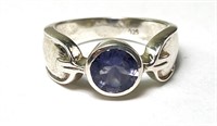 Sterling Iolite Ring 4 Grams Size 6.5