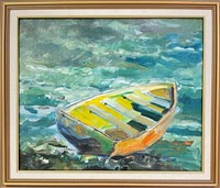 NICE TED MICHENER SIGNED NAUTICAL PAINTING