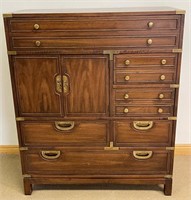 GREAT CAMPAIGN CHEST STYLE TALL CHEST W BRASS
