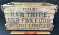 INTERESTING ANTIQUE SHIPPING CRATE - RAW TRIPE