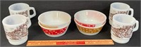 GREAT LOT OF VINTAGE FIRE KING BOWLS & MUGS