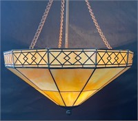 FABULOUS SLAG GLASS HANGING SWAG LAMP