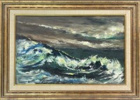 NICE SIGNED VINTAGE SEASCAPE PAINTING - ROCCO