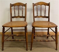 LOVELY PAIR OF ANTIQUE CANE SEATED CHAIRS